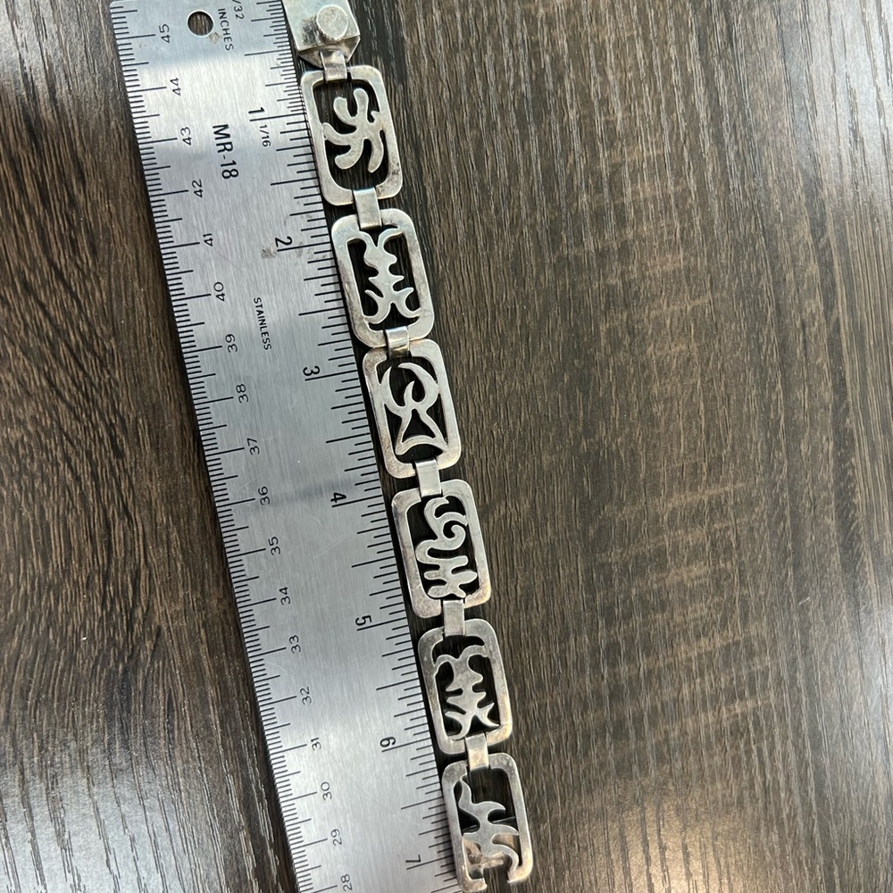 Taxco Mexico 925 Sterling Silver Link Bracelet 38.9G - Picture 3 of 15